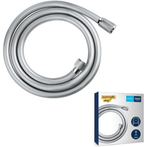 VitalioFlex Comfort flexible bathroom shower hose, 1500mm shower hose, kink-resistant, glossy finish, 1/2" universal threaded connection, chrome, 28743002 (Imported from Germany) (1/5)