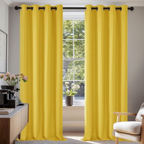 2 Pièces Rideau, Œillets Métalliques, Polyester 230g/m², Isolation Thermique, Salon Chambre