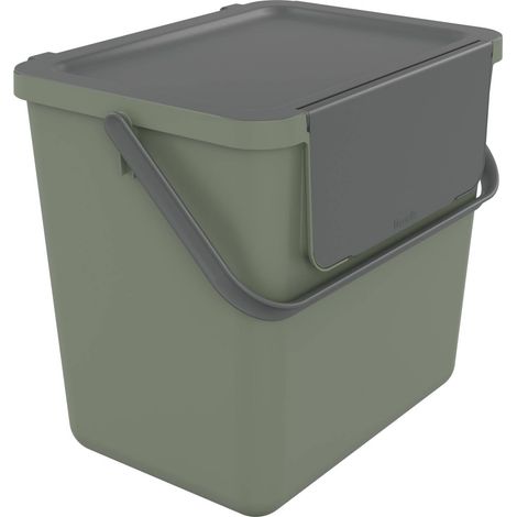 poubelle de tri 25L, avec couvercle, anse, vert (1/5)