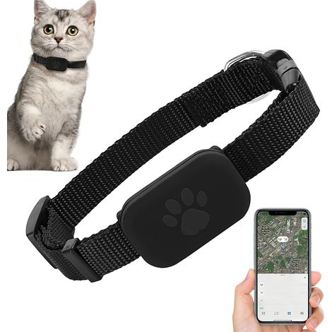 Collier De Suivis pour Chat Chien, Animaux, sans Abonnement Mensuel, Collier GPS Réglable De 28 À 39 Cm avec Boucle De Sécurité, Compatible iOS Androïde (1/5)