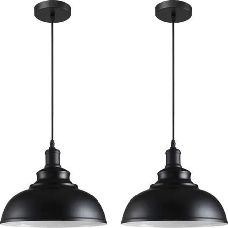 U-Do 2Pcs Lustre Suspension de Qualité Lampe de Plafonde Cage en Métal design Vintage Plafonnier Intérieur Industriel (1/4)
