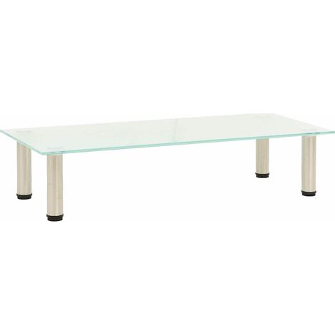 vidaXL Meuble TV Givré 80x35x17 cm Verre trempé (1/5)