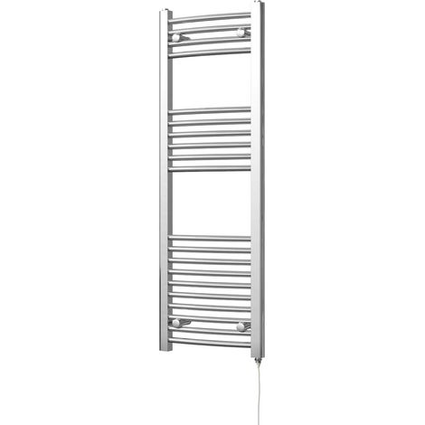 Zennor - Chrome Electric Towel Rail H1200mm x W400mm Curved 200w Standard (1/3)