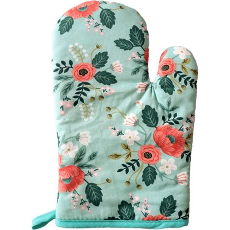 Gant De Protection Pour Four Et Casserole - Tissu Isolant Thermique - Motif Fleur Vert - Forme Triangulaire - Lot De 4 (1/5)