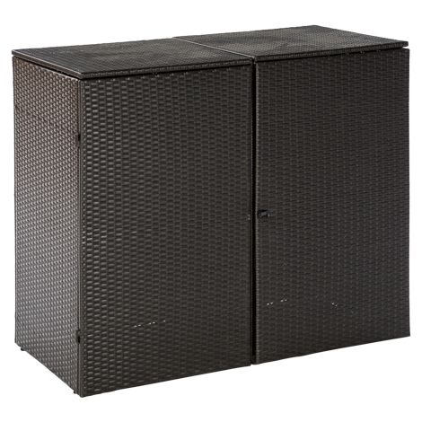 Mülltonnenabdeckung 2er braun 132x645x108cm Stahl/Kunststof