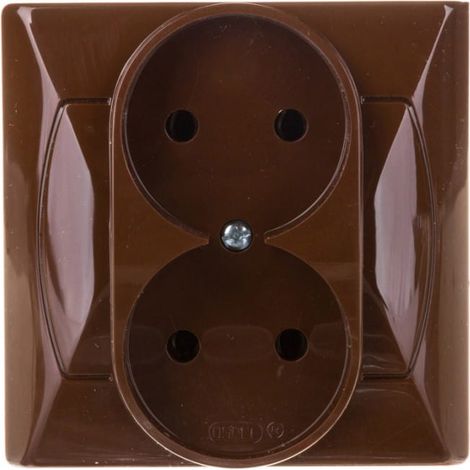 Akzent Doppelsteckdose b/u braun GP-2A/24