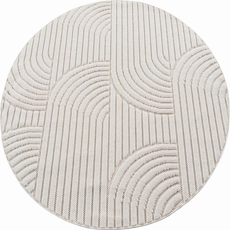 Ayyildiz Tapis Moderne - Structure 3D Cube - Motif Tressage - Salon Tapis Court - creme - 200 cm x 200 cm