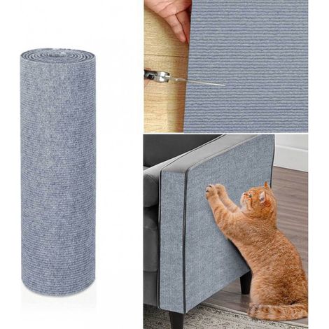 Tapis à griffer pour chats - Planche à griffer auto-adhésive pour chats - Tapis d'escalade auto-adhésif découpable pour chats - Planche à griffer durable et résistante aux chocs - Pour protéger les ta (1/5)