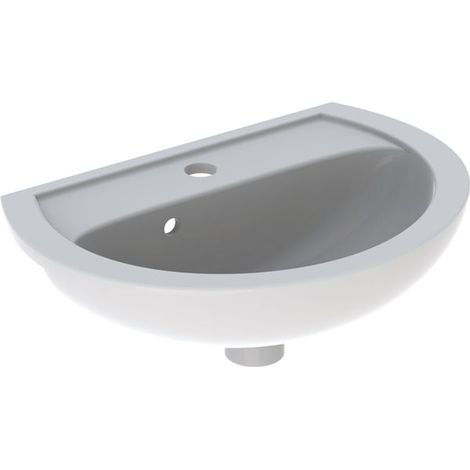 Geberit – Lave-mains à poser 45x37 blanc – Installation murale – 1 trou pour robinet central – Avec trop-plein (1/4)