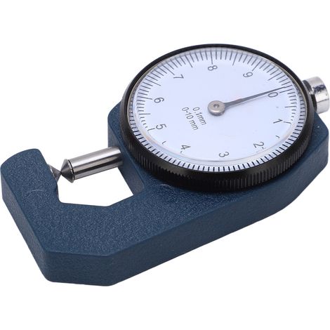 Micromètre d'épaisseur portable à échelle transparente et aiguille, résistant à l'usure, pour mesures de 0 à 10 mm. (1/5)