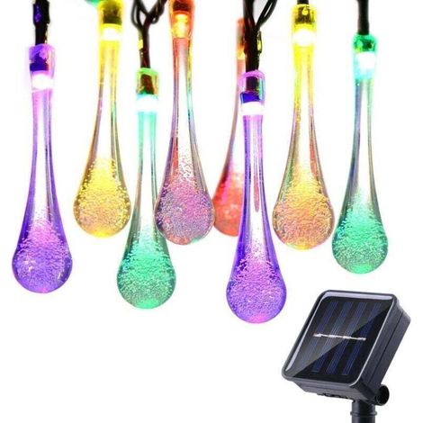 Solar-Lichterkette für den Außenbereich. wasserdicht. 6 m. 30 LEDs. tropfenförmige Solarleuchten. dekorative Ambientebeleuchtung für Garten. Haus. Weihnachten. Hochzeit. Zeremonie. Party. Rasen (mehrf (1/4)