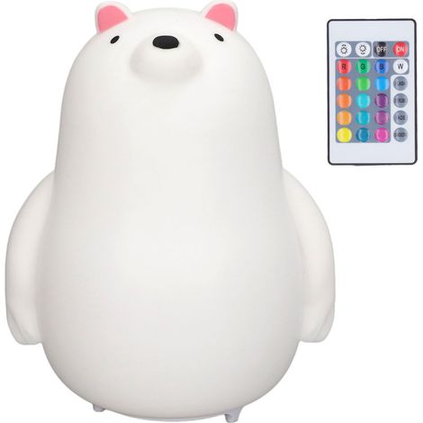 Night Light - LED Bear Shape - USB Rechargeable - Eye Protection - Remote Control - 8 LEDs - Silicone ABS - 5 V - 2000 mAh Battery (1/5)