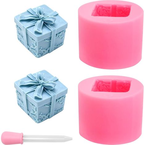 Moule à Bougie en Silicone 2 Pièces 3D Moules Bougies pour Bougie Parfumée,Artisanat Cadeau Bricolage,Maison Décoration (1/5)