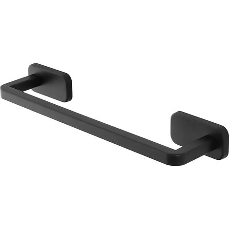 Portasciugamani a muro 35 cm in acciaio inox nero con doppio fissaggio (1/3)