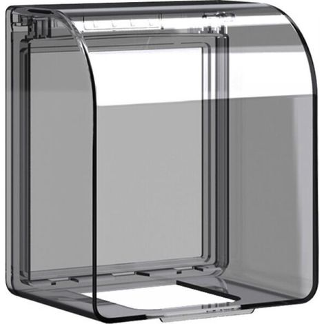 Boîtier étanche pour prise électrique – Résistant aux éclaboussures – Plastique durable noir transparent – Installation facile sans outils (1/5)