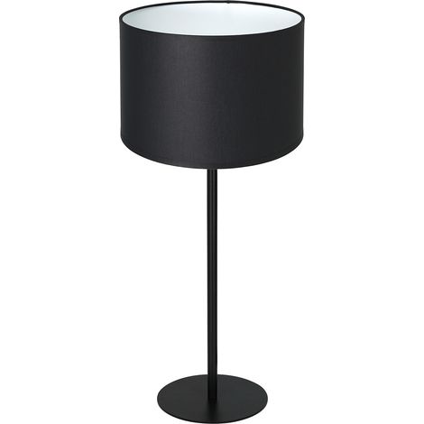 Lampe de table Arden noire 56 cm abat-jour blanc E27 Luminex