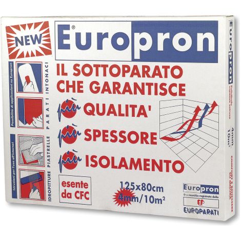 Panneau isolant Europron 125x80 cm – Polystyrène extrudé – Isolation thermique et acoustique – Épaisseur 4 mm – Lot de 10