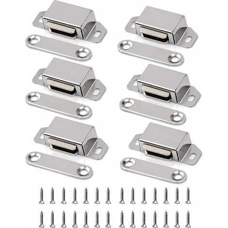 6SETS Aimant Porte Placard, pour Meubles Et Portes Coulissantes, Système De Fermeture Magnétique Stable pour Cuisine, Armoire, Tiroir Et Espaces De Rangement Domestiques (1/5)