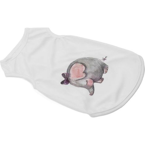 T-shirt pour chien confortable et respirant, sans manches, pour chiens, chiots, chats et chatons, blanc, taille M (1/2)