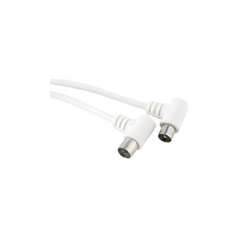 S-IMPULS Antennen-Anschlusskabel, abgewinkelte Stecker, 7,5 m, weiß