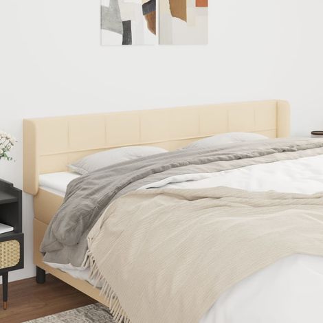 Cabecero de tela color crema 163x16x78/88 cm vidaXL (1/5)