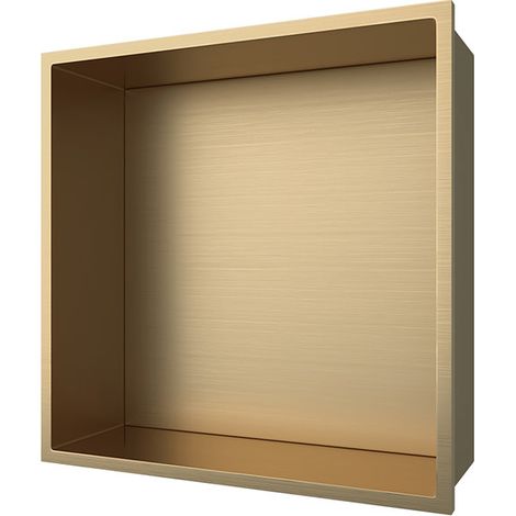 Aloni Wandnische Edelstahl gold gebürstet rostfrei 305x305x100mm Aloni Wandnische Edelstahl gold gebürstet rostfrei 305x305x100mm (1/4)