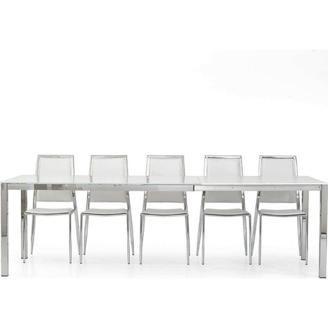 NELSON - tavolo da pranzo moderno allungabile in vetro