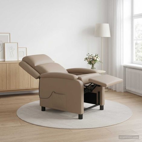 vidaXL Fauteuil de massage inclinable Cappuccino Simili cuir (1/5)