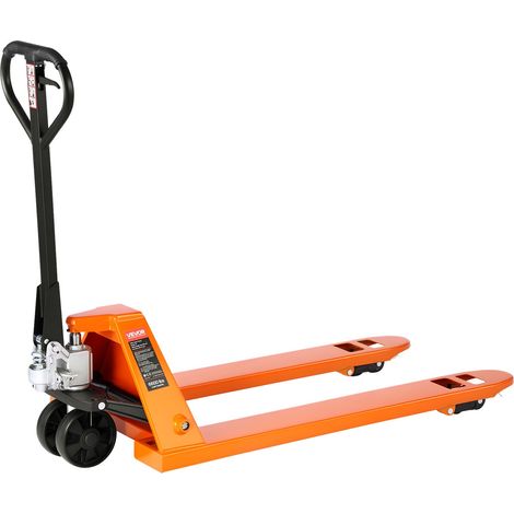 Transpalette Manuel, Charge 3 T, avec Pompe Hydraulique, Fourches 122 x 68,5 cm, Hauteur de Levage 8,5 - 18 cm, Braquage 180°, Transpalette pour Manutention aux Entrepôts, Supermarchés, Usines (1/5)