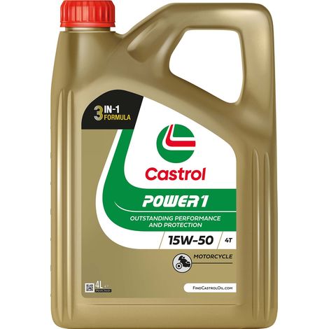 CASTROL Olio Lubrificante POWER 1 4T 15W-50 4LT Accessorio Uso Quotidiano