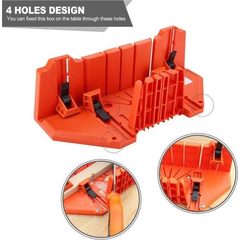 Boîte à Onglets de Serrage 35,6 cm - Pour Scie à Main et Coupe du Bois - Pince Intégrée - Plastique Résistant (1/4)