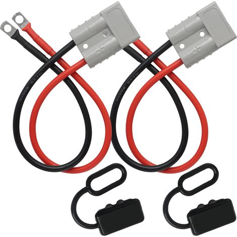 2Pcs Connecteur de Batterie 50 A 600 V 10 AWG avec Joint torique, Batterie Connexion Rapide Prise de Connecteur 2 Broches, Prise de Charge pour Chariot élévateur, pour Climatiseur, Camping-car