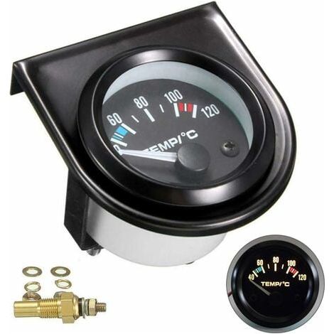 Wassertemperaturanzeige-Set fürs Auto – schwarze LED – universell – Wassertemperaturanzeige fürs Auto – Bereich 101,6–120 °C (52 mm Durchmesser) (1/5)
