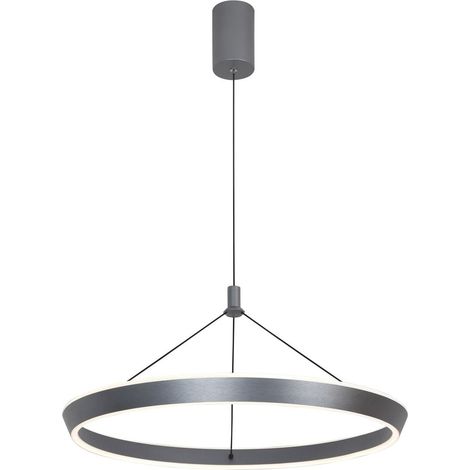Italux Ottana lampada a sospensione anello LED grigia 30W