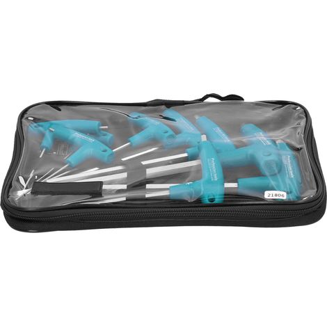 9-teiliges doppelseitiges T-Griff-Sechskantschlüssel-Set mit Griff, 45-mm-Stahlschrauben-Anziehwerkzeug (1/5)