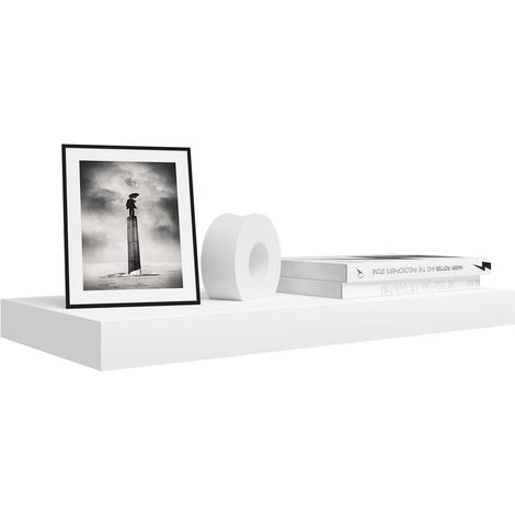WOLTU Floating Shelf Storage Display Unit Wall Mounted Bookcase Unit White 70 cm