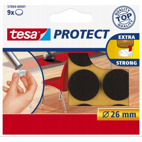 Feltrini autoadesivi Tesa per mobili e sedie, marroni, 26 mm, 9 pezzi (1/3)