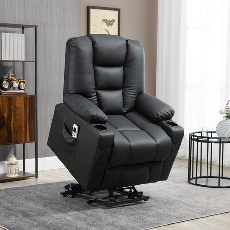 Sillón elevador eléctrico TV reclinable con USB, ruedas, 150 kg, negro, OKWISH (1/5)