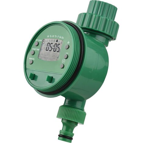Lepmerk Digitaler automatischer Bewässerungstimer, programmierbarer Gartenbewässerungstimer, batteriebetrieben, Intell-US Standard-Grün