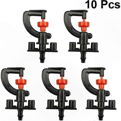 360 Degree Rotating Micro Sprinkler Nozzles with G Connector for Garden Watering and Misting 10 Pack Hanging Design (1/5)