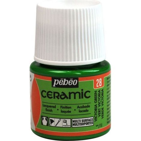 Peinture céramique à FROID, décoration résistante PEBEO 28 VERT VICTORIA 45ml (1/3)