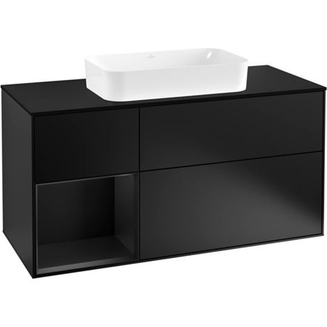 V&B Waschtischunterschrank Wandbeleuchtung Finion 120cm, Pl b m, Rg l bla m Lac, bla m Lac (1/2)