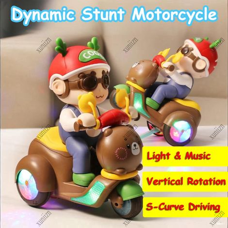 Moto Stunt - Jouet Électrique avec Lumières LED et Musique - Rotation 360° - Pour Enfants de 3 à 8 Ans - 1 Pièce (1/5)
