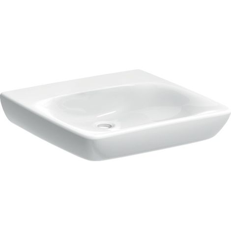 Lavabo Renova Comfort 60x55cm sans trou robinetterie sans trop plein Blanc - GEBERIT 501.990.00.1 (1/2)