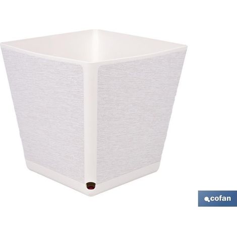 Pack de 4 pots carrés textiles blancs 3,7 L (1/4)