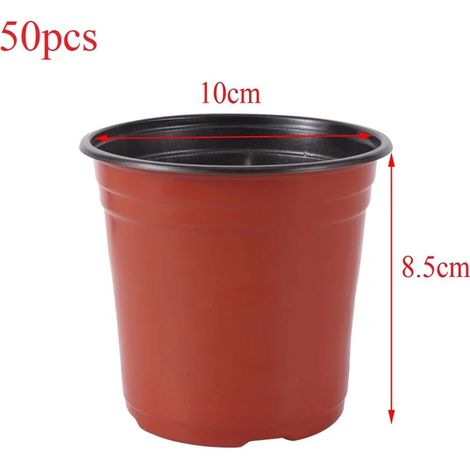 (10 cm - 50 pièces) Pot de fleurs en plastique, bac de culture résistant aux chutes, pour plantes de jardin, pépinière, pot de rempotage E2 (1/4)