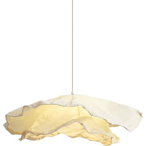 QAZQA Japandi hanglamp beige met stoffen kap 80cm - Papel (1/5)