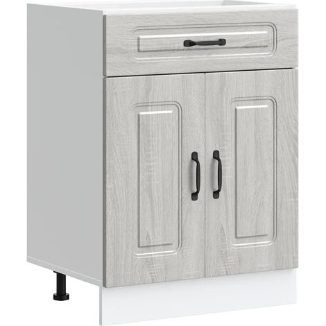 Mobile da cucina moderno Kalmar ampio spazio contenitivo 60 x 46 x 81 cm legno composito grigio Sonoma 020049916