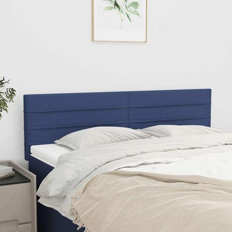 vidaXL Cabeceros tela azul 144x5x78/88 cm (1/5)