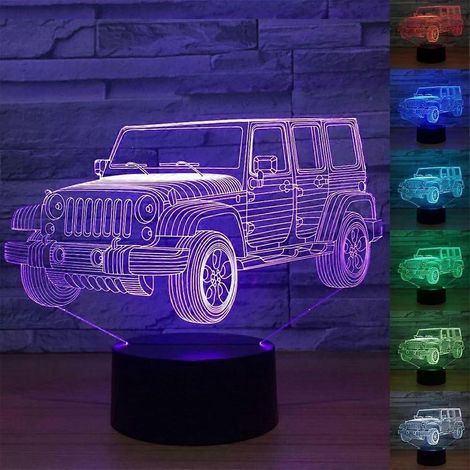 3D-Truck mit optischer Illusion, farbenfrohem Lichteffekt, Touch-Schalter, USB-Anschluss, dekorativem LED-Nachtlicht, Schreibtischlampe (1/5)